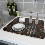 Black Mushrooms Butterfly Dish Drying Pad 18 x 24 Inch - Image 6