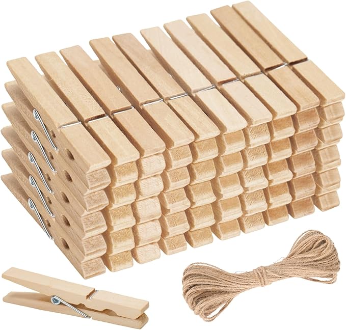 KINGLAKE Natural Clothes Pins Wooden by KINGLAKE