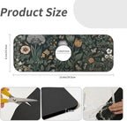 Kitchen Sink Splash Guard，Dark-green black flowers Faucet Mat Sink - Image 3