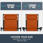 Best Choice Products 30” Wide Folding Zero Gravity Outdoor Recliner Patio Lounge Chair w/Adjustable Canopy Shade, Headrest, Side Accessory Tray - Burnt Orange - Image 4