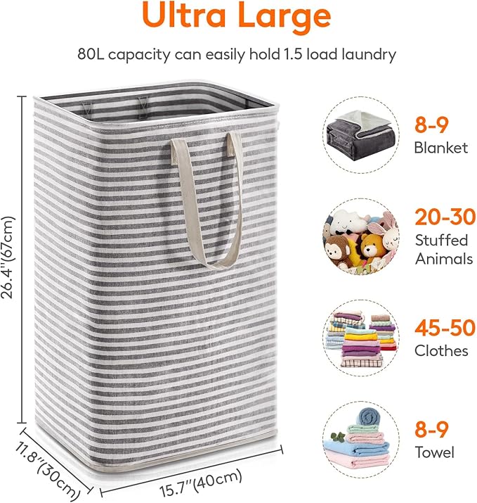 Lifewit 1 Pack Laundry Hamper Large Collapsible Laundry Baskets, Freestanding - Image 3