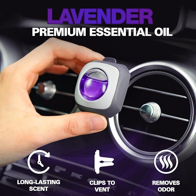 Air Jungles Lavender Scent Car Air Freshener Vent Clip, Natural Essential Oil - Image 2