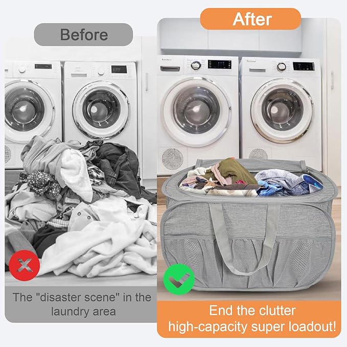2 Pack Collapsible Laundry Baskets - Image 6