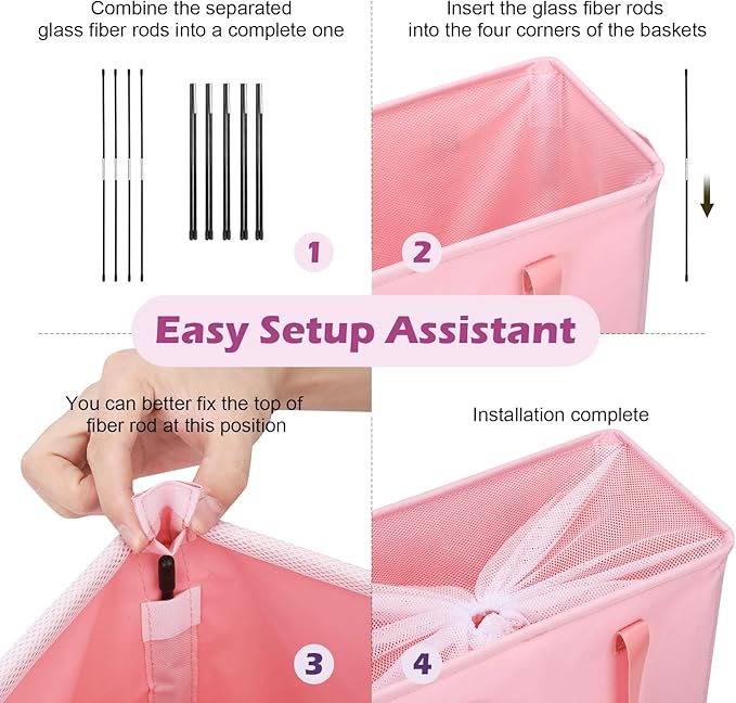 Odonata Slim Laundry Hamper Handles Collapsible Laundry Basket Thin Dirty - Image 3
