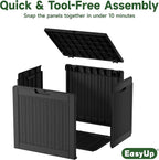 EasyUp 30 Gallon Resin Deck Box, Patio Outdoor Deck Box for Furniture, Garden Tools and Tools Storage, Waterproof Outside Storage Boxes(Black) - Image 5