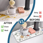 Art Ceramic Texture Sink Splash Guard Ceramic Flowers Faucet Absorbing Mat Fast - Image 6