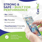 CARE PLUS Latex-Free Vinyl Gloves Clear Medium Size 100 Count | Heavy Duty - Image 7