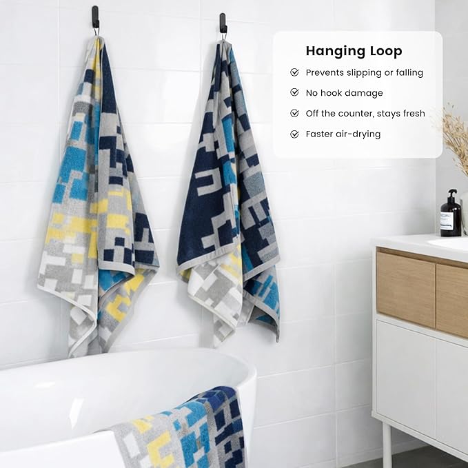 SEMAXE Bath Towel Set of 8 Include 2 Bath Towels 2 Hand Towels 4 Washcloths - Image 4