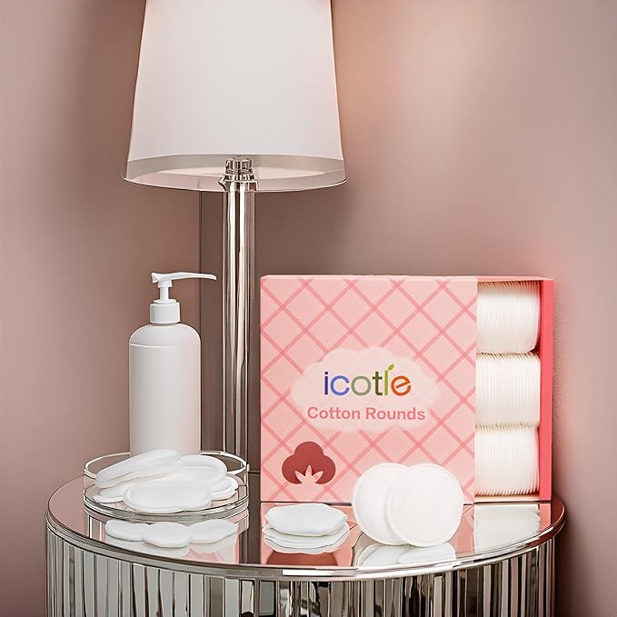 100% Pure Cotton Round Pads for Face, Lint-Free Makeup Remover Pads, - Image 8