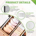 5 Pack Drawer Dividers 3.7" High Slim Organizers Expandable 14.8-25.6" - Image 3