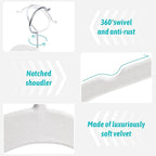 Premium Velvet Shirt Hangers 50 Pack, Non-Slip 360° Swivel Hook Slim Felt Hanger - Image 2