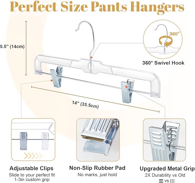HOUSE DAY 100 Pack Skirt Hangers - Image 9
