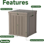 EasyUp 50 Gallon Outdoor Storage Box, Resin Waterproof UV-Resistant Deck Box, Reinforced Stability for Patio, Garden, and Poolside, Striped Gray - Image 3