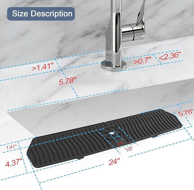 Faucet Guard - 90 Foldable Draining Mat - Image 2
