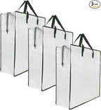 3 Pack Clear Storage Bags with Zipper and Handles, Blanket Bags by GONGKANGYUAN