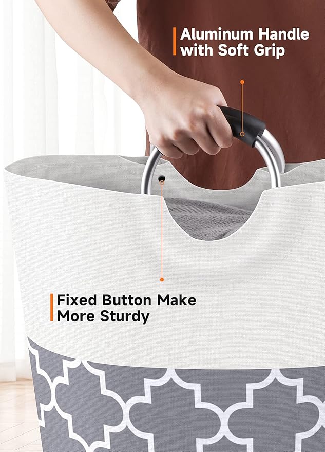 Large Laundry Basket Laundry Hamper Bag Washing Bin Clothes Bag Collapsible Tall - Image 4