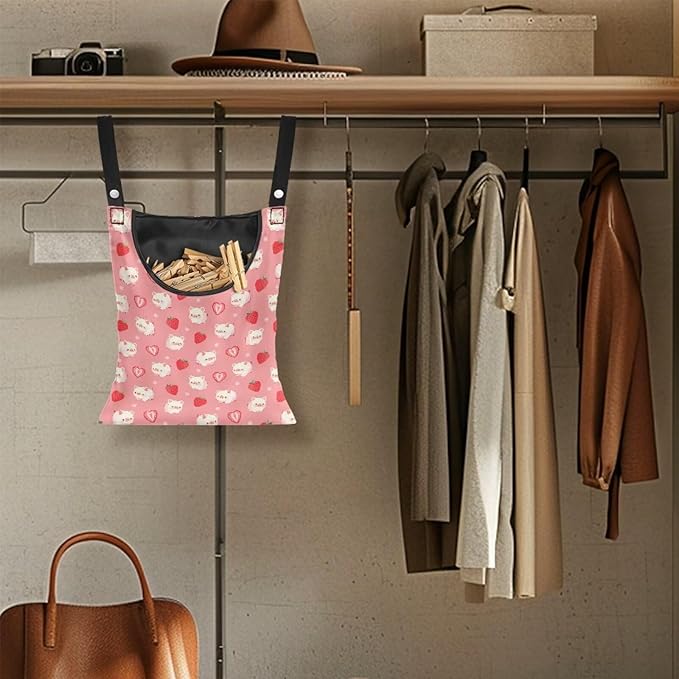 Clothespin Bag for Clothesline Outdoor, Soft & Lightweight Hanging Bag for - Image 4