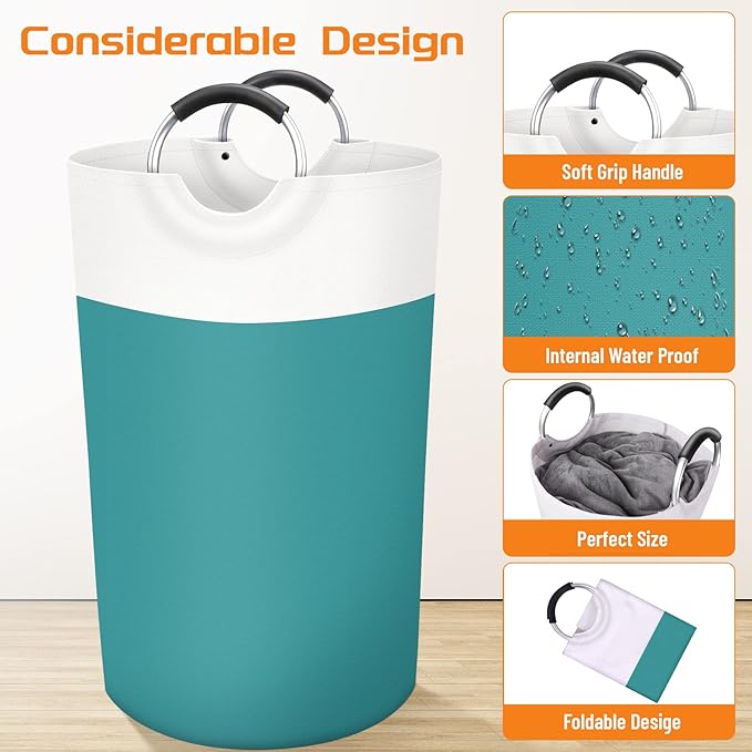 BlissTotes 90L Laundry Basket, Freestanding Laundry Hamper, Collapsible Dirty - Image 3