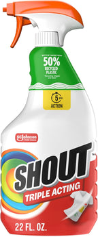 Shout Active Enzyme Laundry Stain Remover Spray, Triple-Acting Formula Clings by Shout