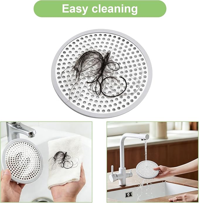 Shower Drain Hair Catcher Strainer Stainless Steel Silicone - Image 4