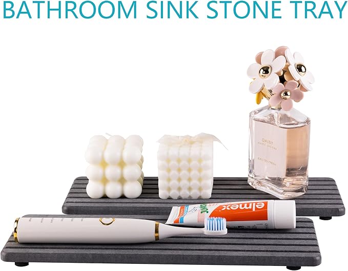 2 PCS Water Absorbent diatomite Coasters, 12.2" x 4" Water Absorbing Stone Tray - Image 7