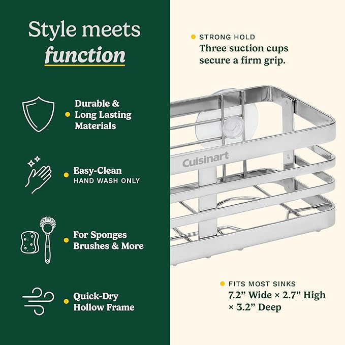Cuisinart Sponge Holder for Kitchen Sink—Metal Sink Caddy - Image 5