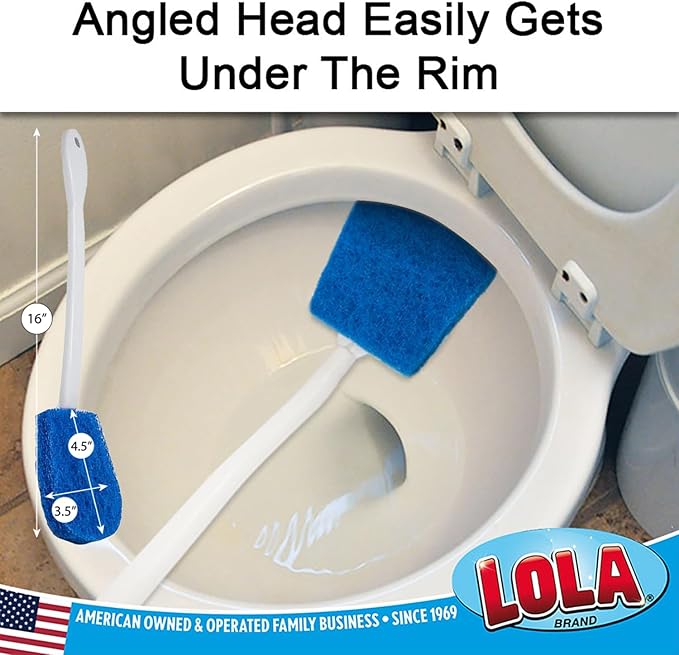 LOLA Bath & Toilet Bowl Scrubber Brush w/Comfort Handle & Hang Hole. Non-Scratch - Image 4