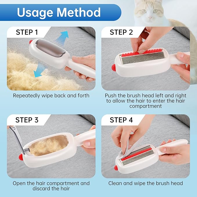 Reusable Pet Hair Remover Lint Roller Brush, Washable Pet Cat Dog Hair Removal - Image 3