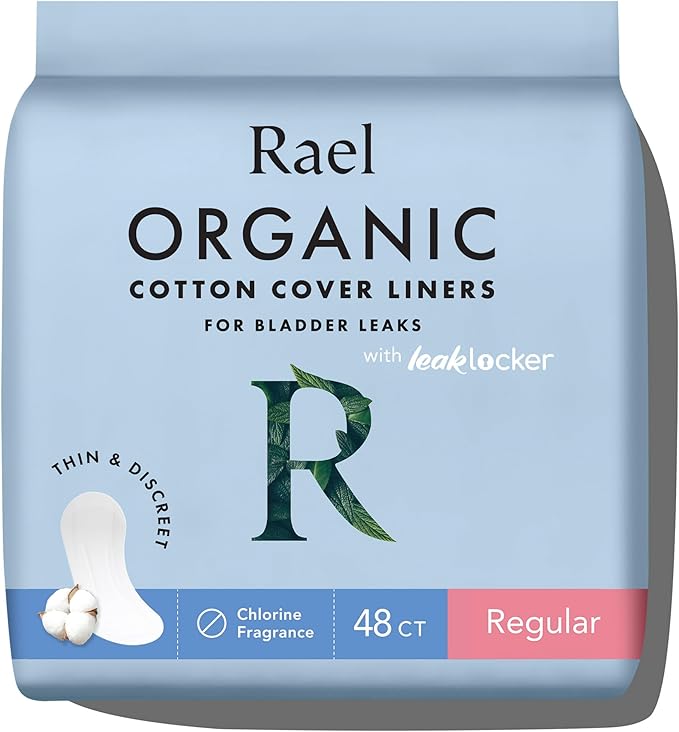 Rael Incontinence Liners for Women, Organic Cotton Cover, Postpartum Essential by Rael