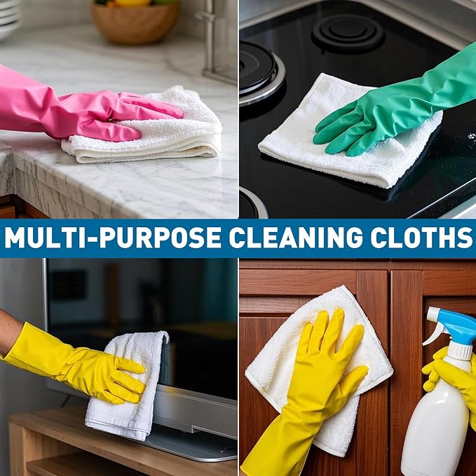 White Microfiber Towels- 150 Pack, Microfiber Cleaning Cloths Bulk, Microfiber - Image 5