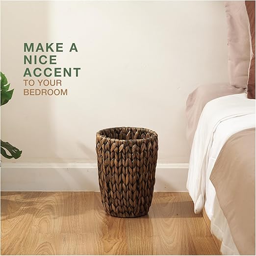 2-Pack Black Wicker Trash Cans - Image 3