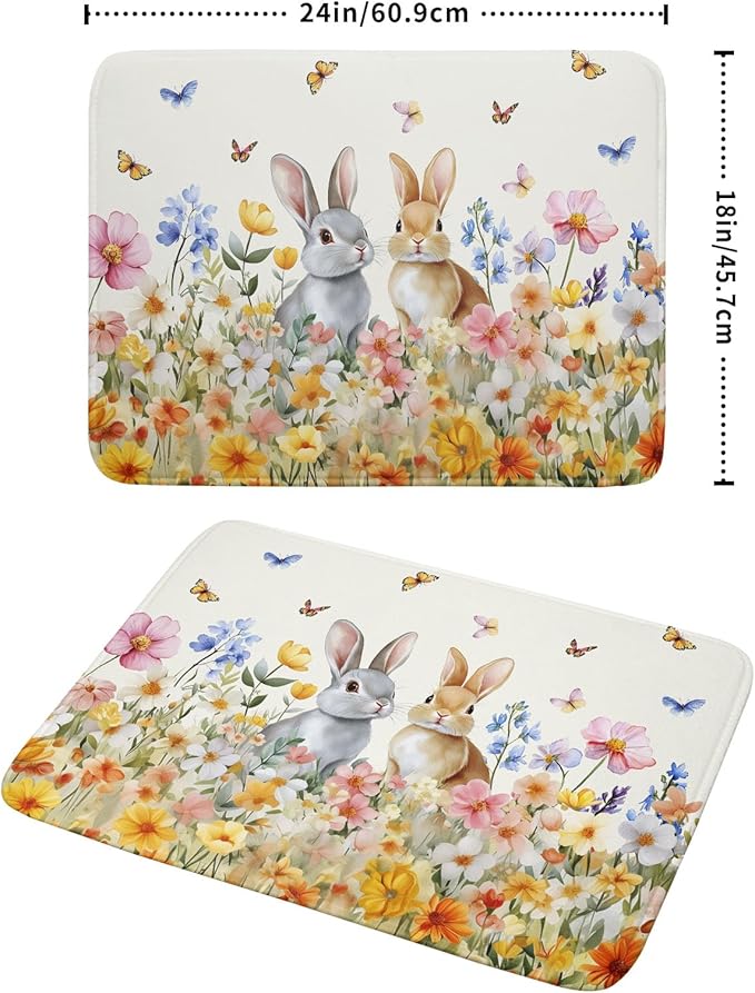 Spring Easter Rabbit Dish Drying Mat - Image 2