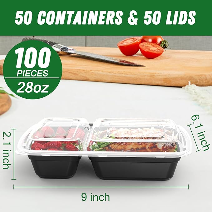 50 Pack 28 oz Meal Prep Containers Reusable - Image 2