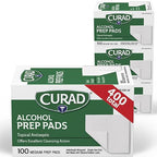 CURAD Alcohol Prep Pads | 400 Pieces of Medium Isopropyl Wipes Individually by Curad