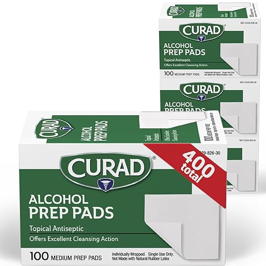 CURAD Alcohol Prep Pads | 400 Pieces of Medium Isopropyl Wipes Individually by Curad