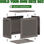 Outdoor Storage Box, Resin Deck Boxes Indoor and outdoor, Waterproof Storage Box Lockable Lid (Grey,31 Gallon) - Image 3
