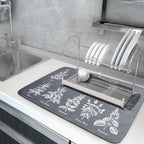 Flower Herbs Dish Drying Mat Wild Plant Dish Rack Mat - Image 5
