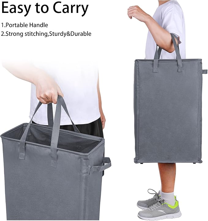 Odonata Slim Laundry Hamper Handles Collapsible Laundry Basket Thin Dirty - Image 6