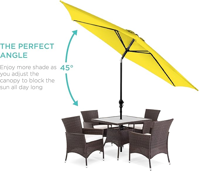Best Choice Products 10ft Outdoor Table Compatible Steel Polyester Market Patio Umbrella w/Crank and Easy Push Button Tilt - Image 2