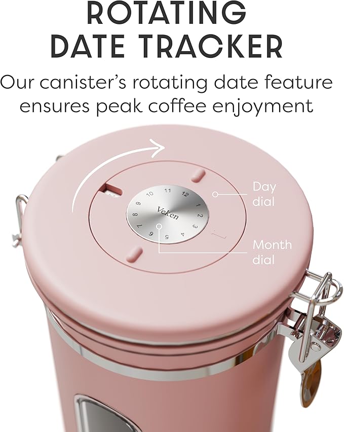 Veken Coffee Canister with Window, Easter Gifts Airtight Stainless Steel - Image 6