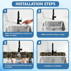 2 Pcs Kitchen Sink Splash Guard Faucet Mats Vintage Fern and Berries Pattern - Image 4