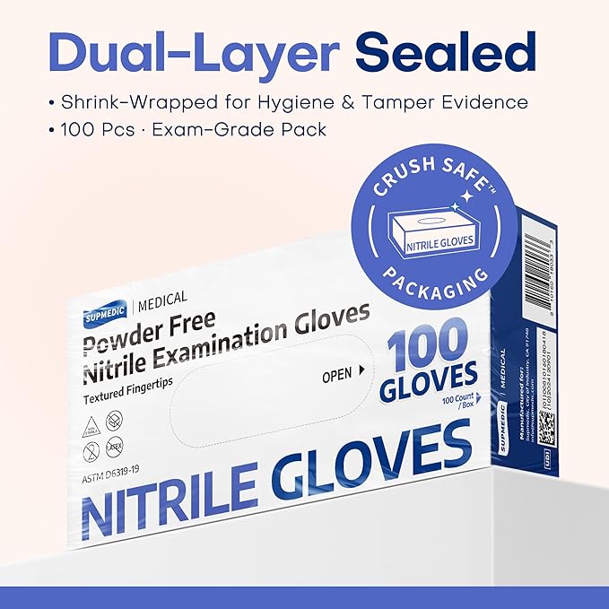 Medical Soft Max™ Nitrile Exam Gloves, Powder-Free Latex-Free Food Safe Clean - Image 5