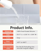 Kitchen Sink Splash Guard 18" Self-Draining Silicone Water Guard - Image 9