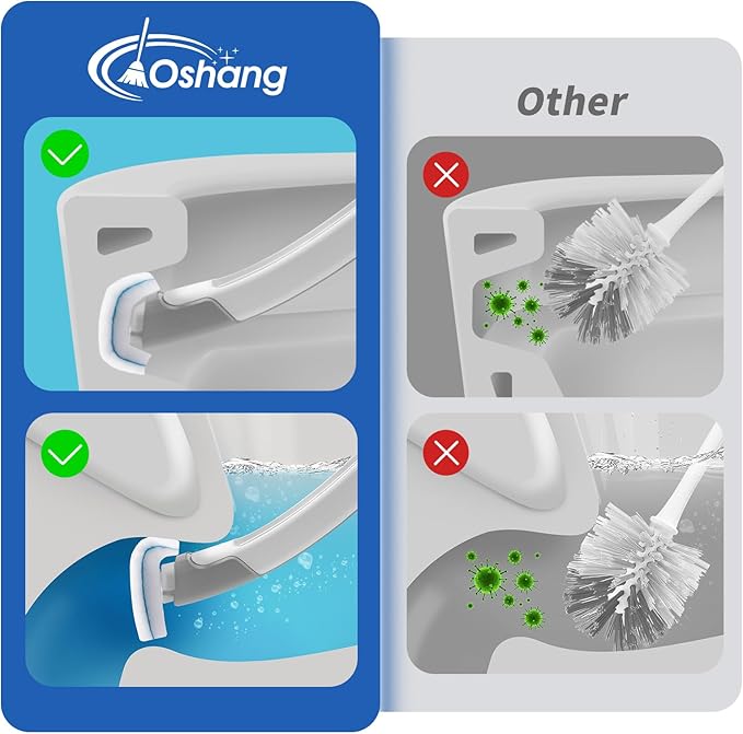 oshang Disposable Toilet Brush 2 Pack- Toilet Bowl Cleaner, Toilet Cleaning - Image 6