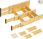 Bamboo Drawer Dividers 4PCS by BLISSIQUEE