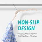 Premium Velvet Shirt Hangers 50 Pack, Non-Slip 360° Swivel Hook Slim Flocked - Image 3