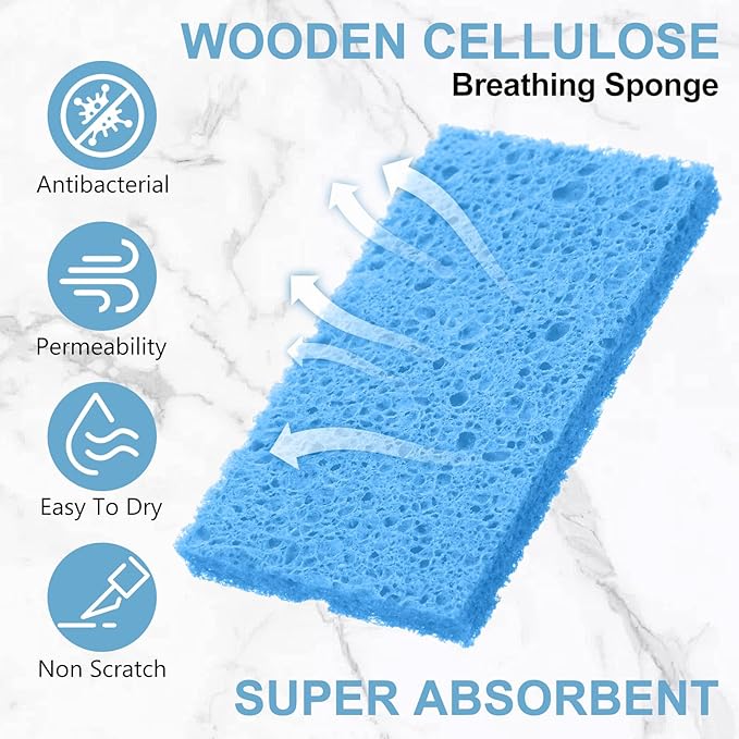 Zhengmy 100 Pieces Sponges Kitchen Compressed Sponges Bulk Natural Dish Sponge - Image 4