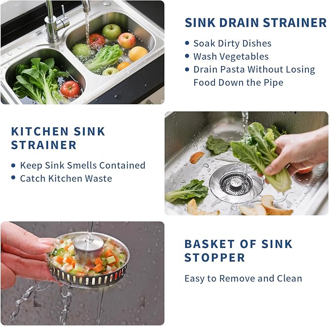 3-in-1 Kitchen Sink Drain Strainer - Image 5