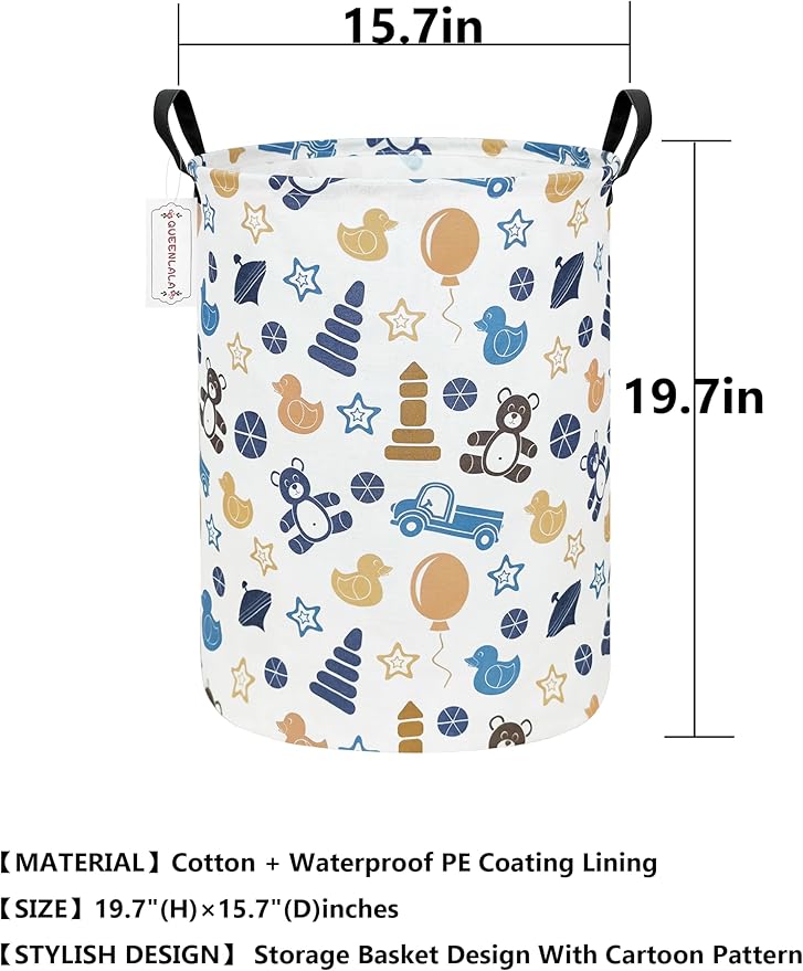 QUEENLALA Large Storage Basket, Laundry Hamper/Bathroom/Home Decor/Collapsible - Image 2