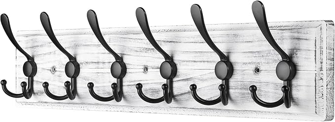 Coat Rack Wall Mount, Wooden Heavy Duty Coat Rack by PHINGEER